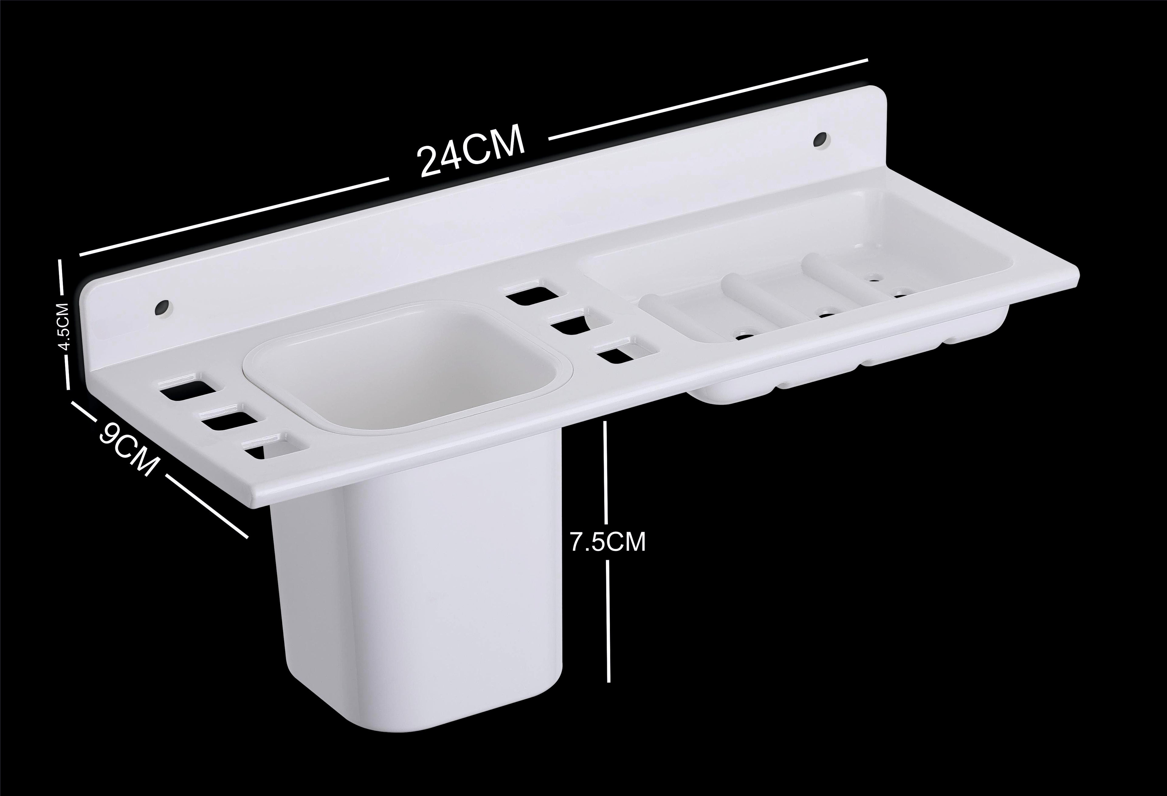 Wall-Mounted  Soap Dish and Toothbrush Holder (pack of 2)