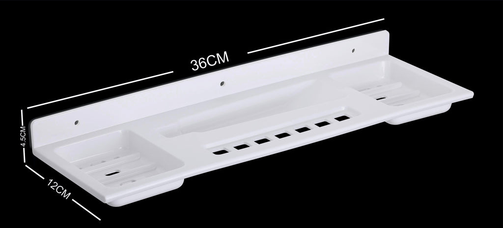 Wall-Mounted  Bathroom Shelf Organizer with Toothbrush & Soap Holder (pack of 2)