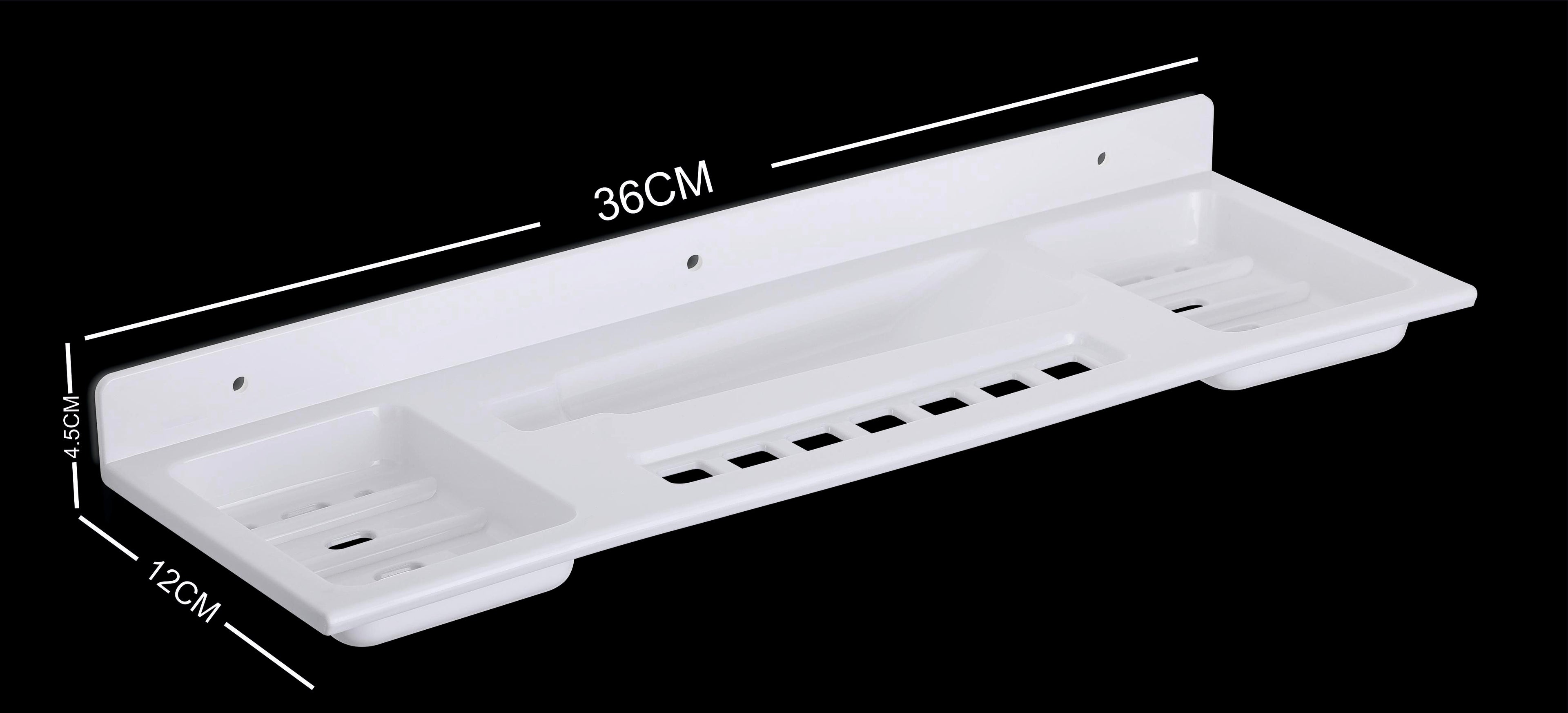 Wall-Mounted  Bathroom Shelf Organizer with Toothbrush & Soap Holder (pack of 2)
