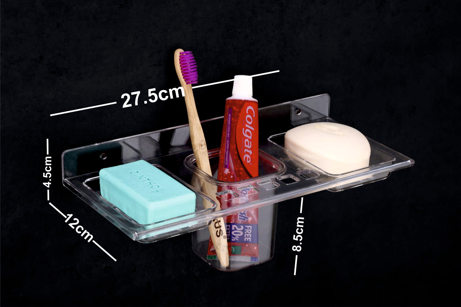 Tryotone Dual Soap Dish and Toothbrush Holder  (Pack of 2)