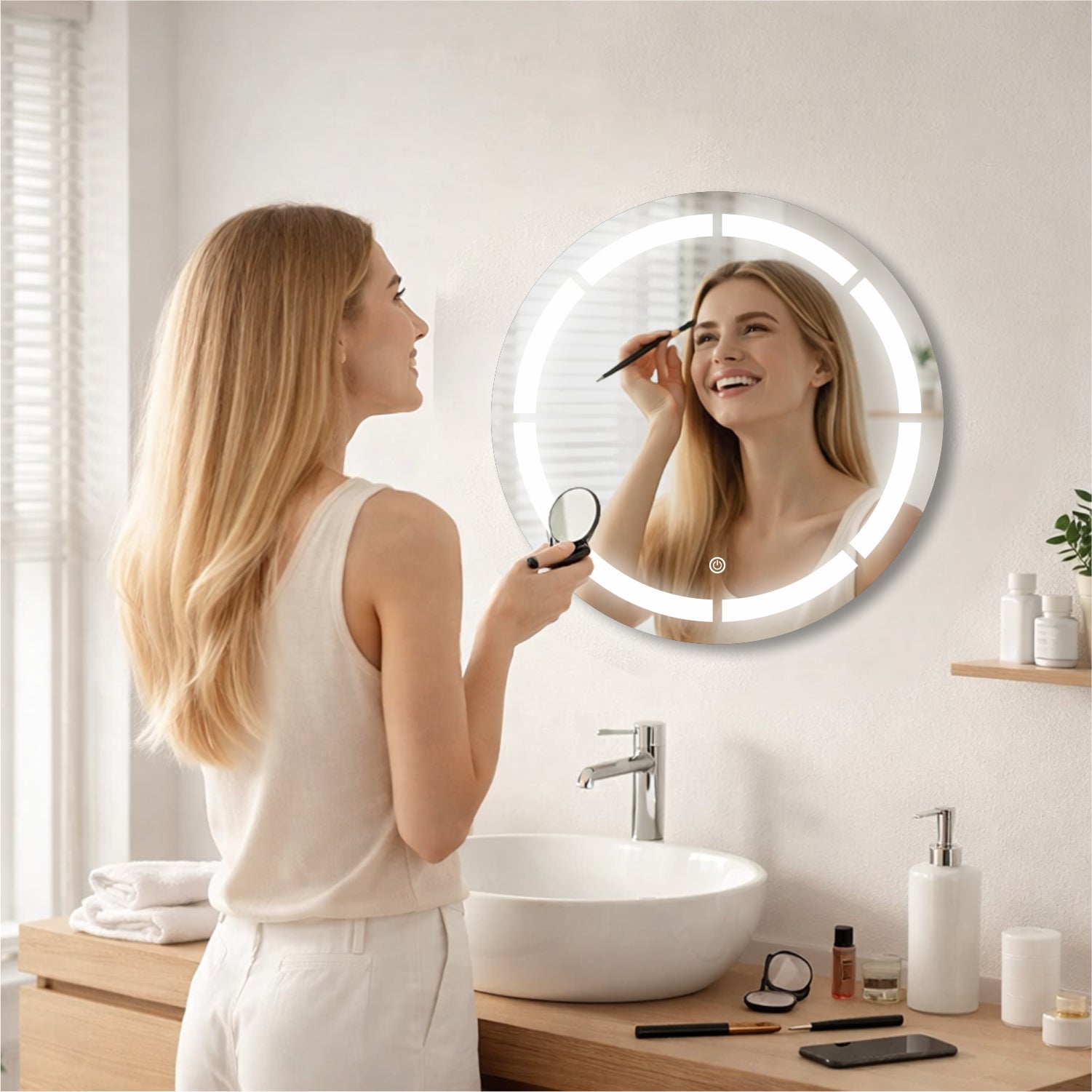 Round luxe LED Mirror 24 x 24