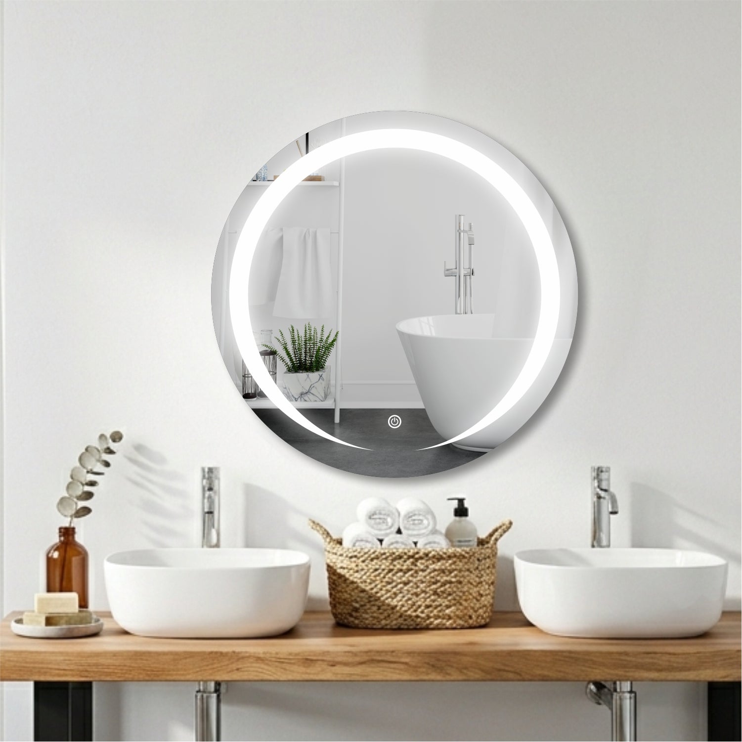 Tryotone Round  LED Mirror