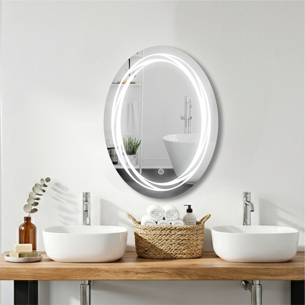 Tryotone Oval  LED Mirror 18 x 24