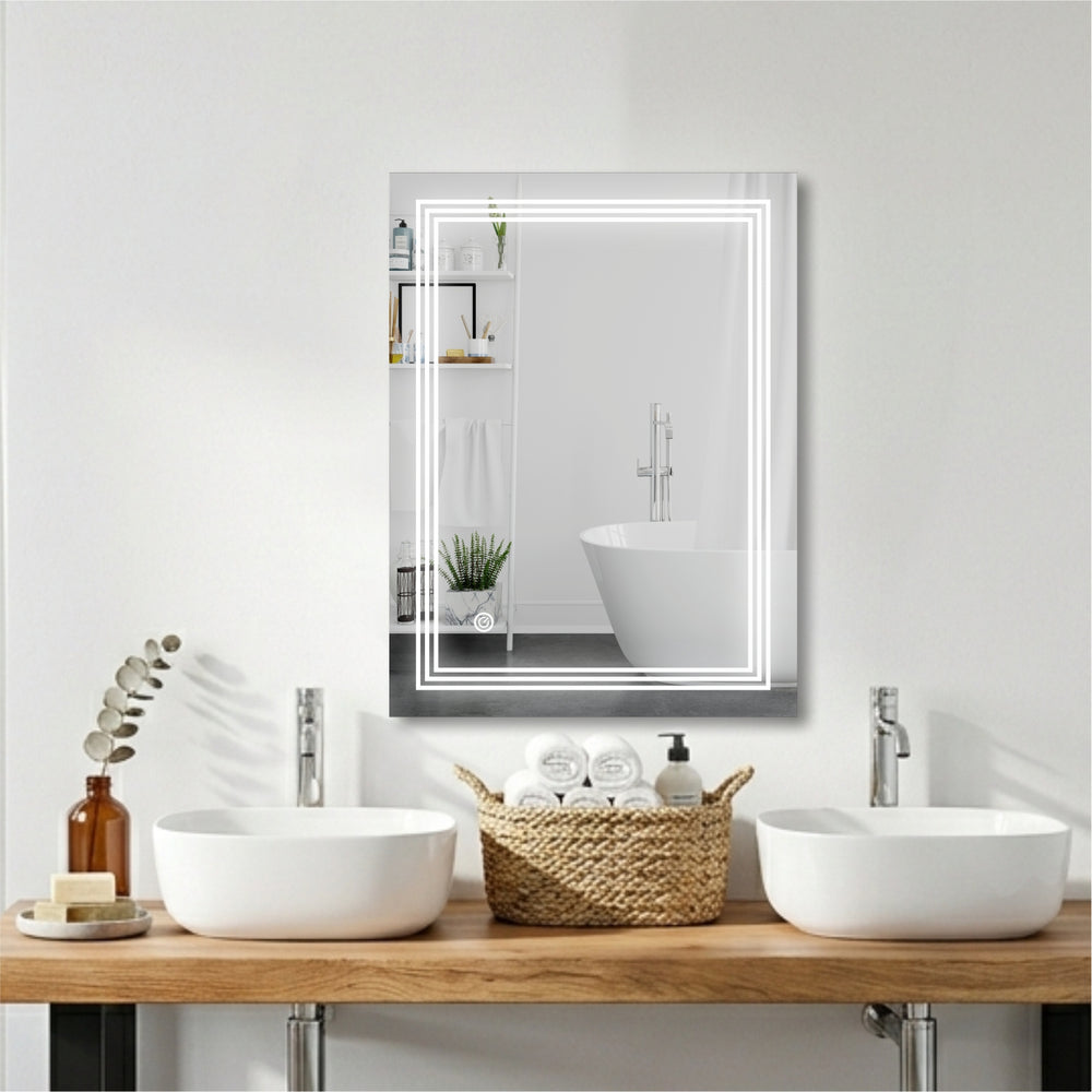 TRYOTONE Rect Luxe LED Mirror 18 x 24