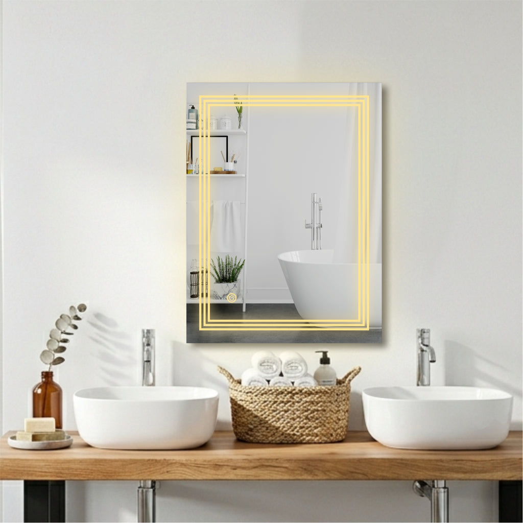 TRYOTONE Rect Luxe LED Mirror 18 x 24