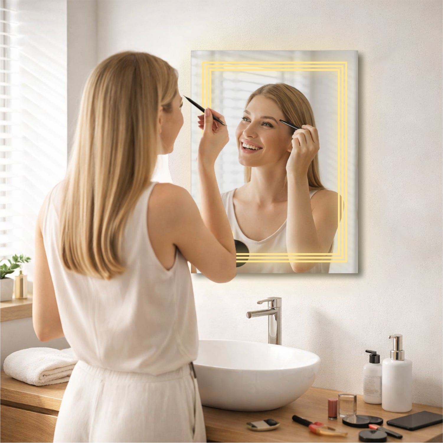 TRYOTONE Rect Luxe LED Mirror 18 x 24