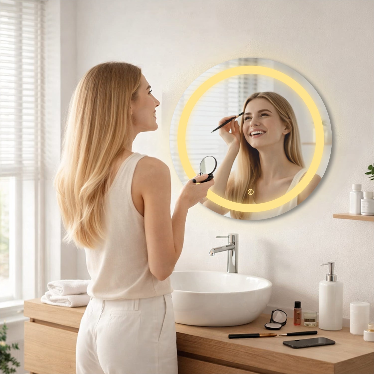 Round  LED Mirror 24 x 24