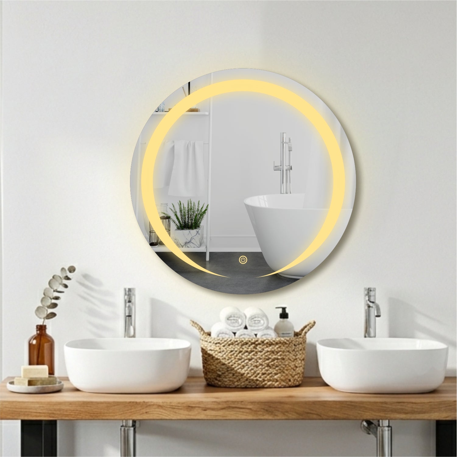 Tryotone Round  LED Mirror