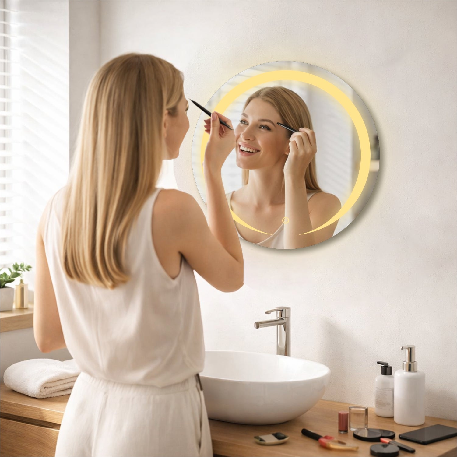 Tryotone Round  LED Mirror