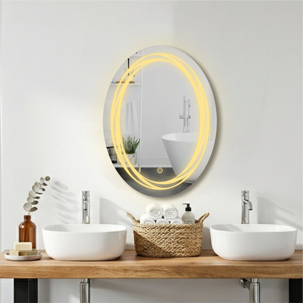Tryotone Oval  LED Mirror 18 x 24