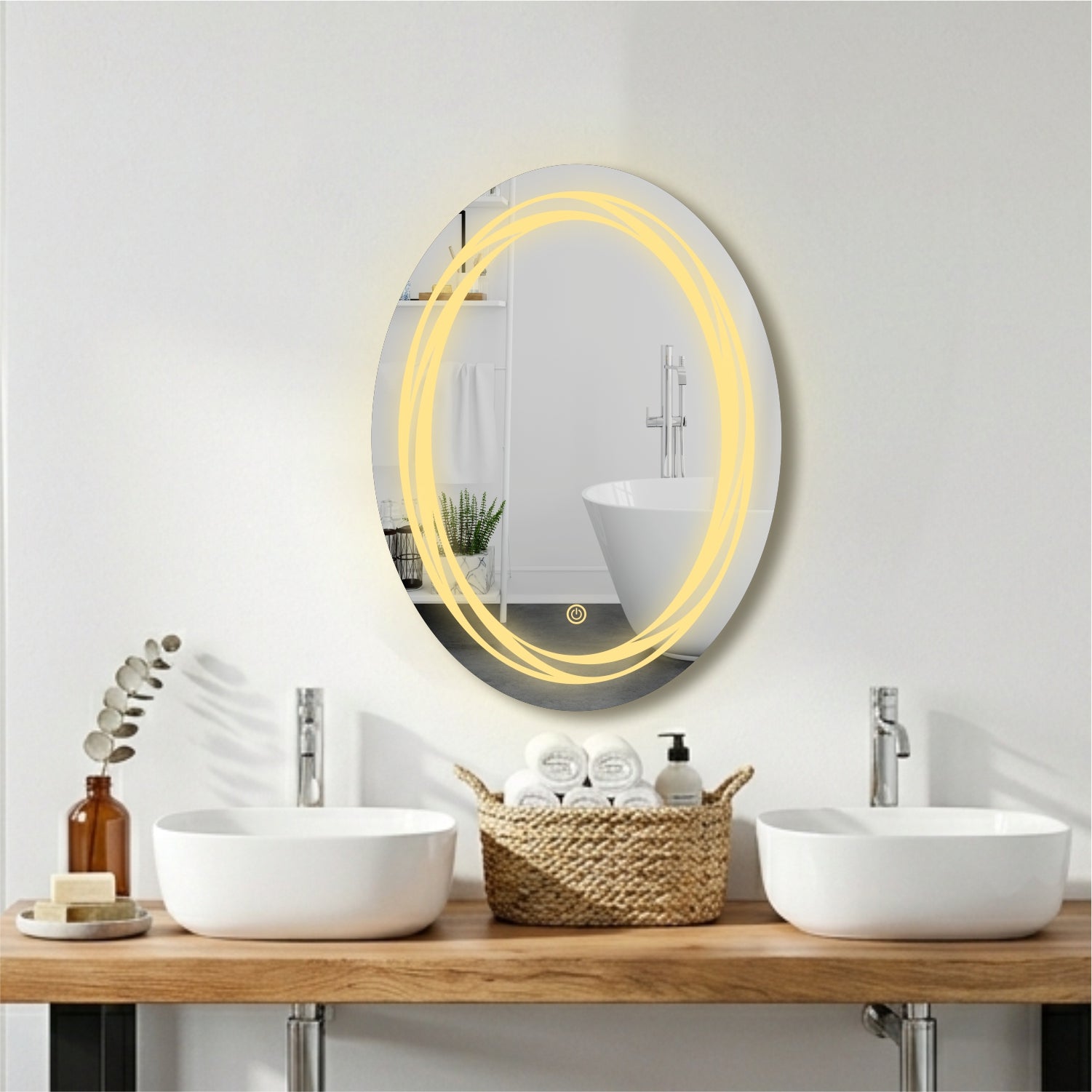 Tryotone Oval  LED Mirror 18 x 24