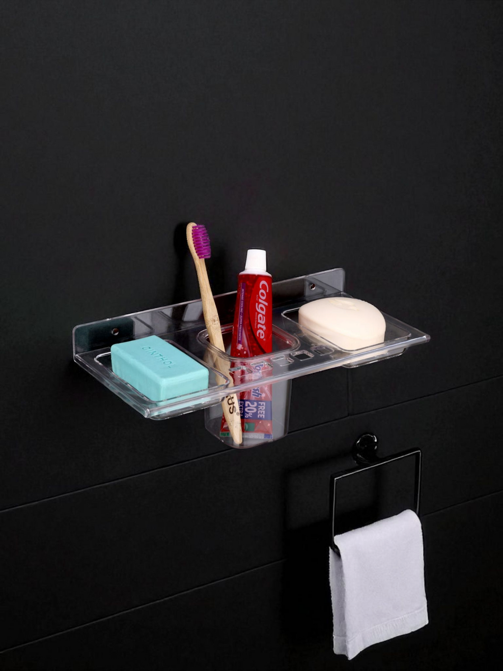Tryotone Dual Soap Dish and Toothbrush Holder  (Pack of 2)