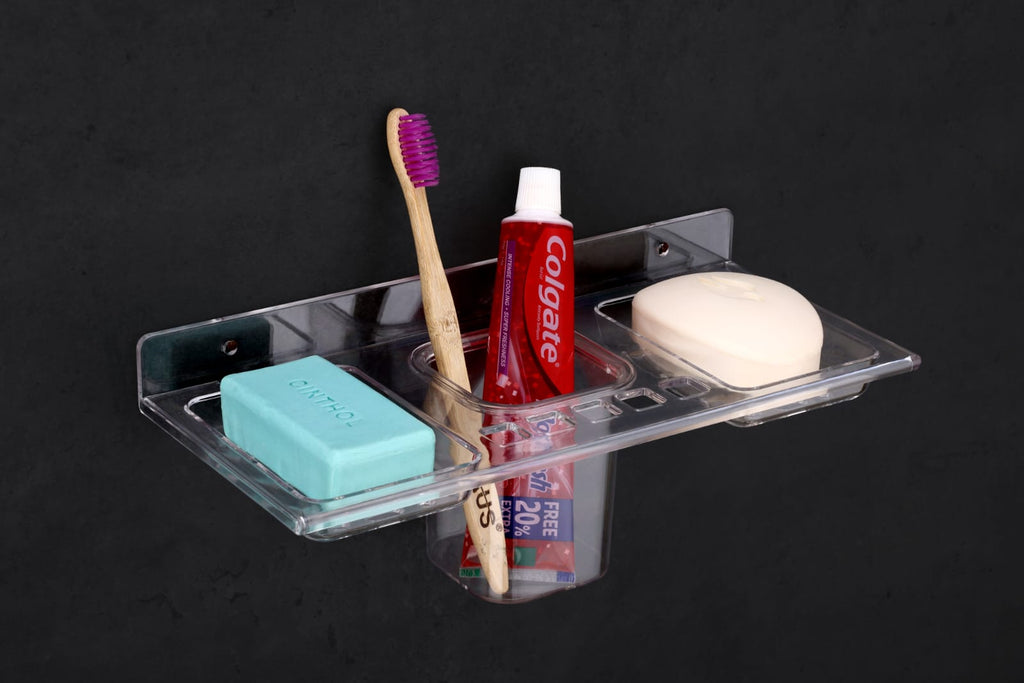 Tryotone Dual Soap Dish and Toothbrush Holder  (Pack of 2)